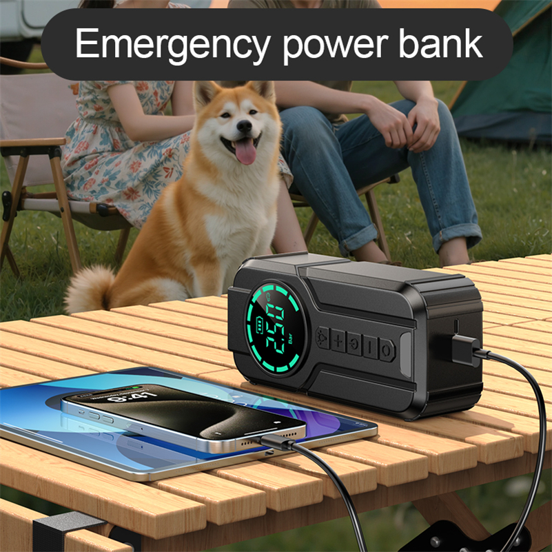 Pompe à Air Portable 3 en 1 + Démarreur de Batterie + Power Bank – Image 2